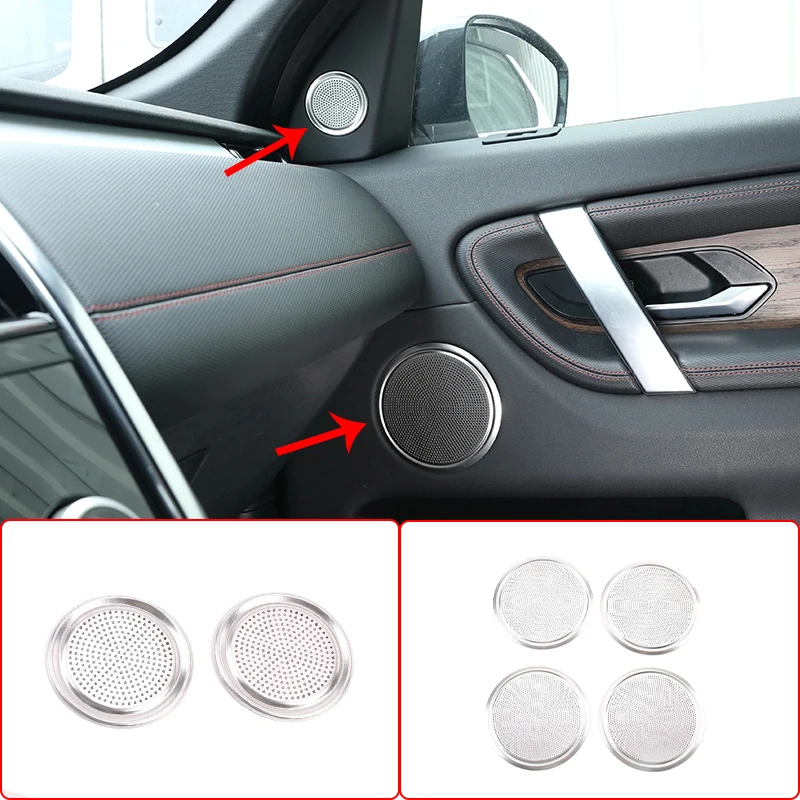 

Car Styling Car Audio Speaker Door Loudspeaker Trim Sticker Cover For Land Rover Discovery Sport 2019-2020 Aluminum Alloy