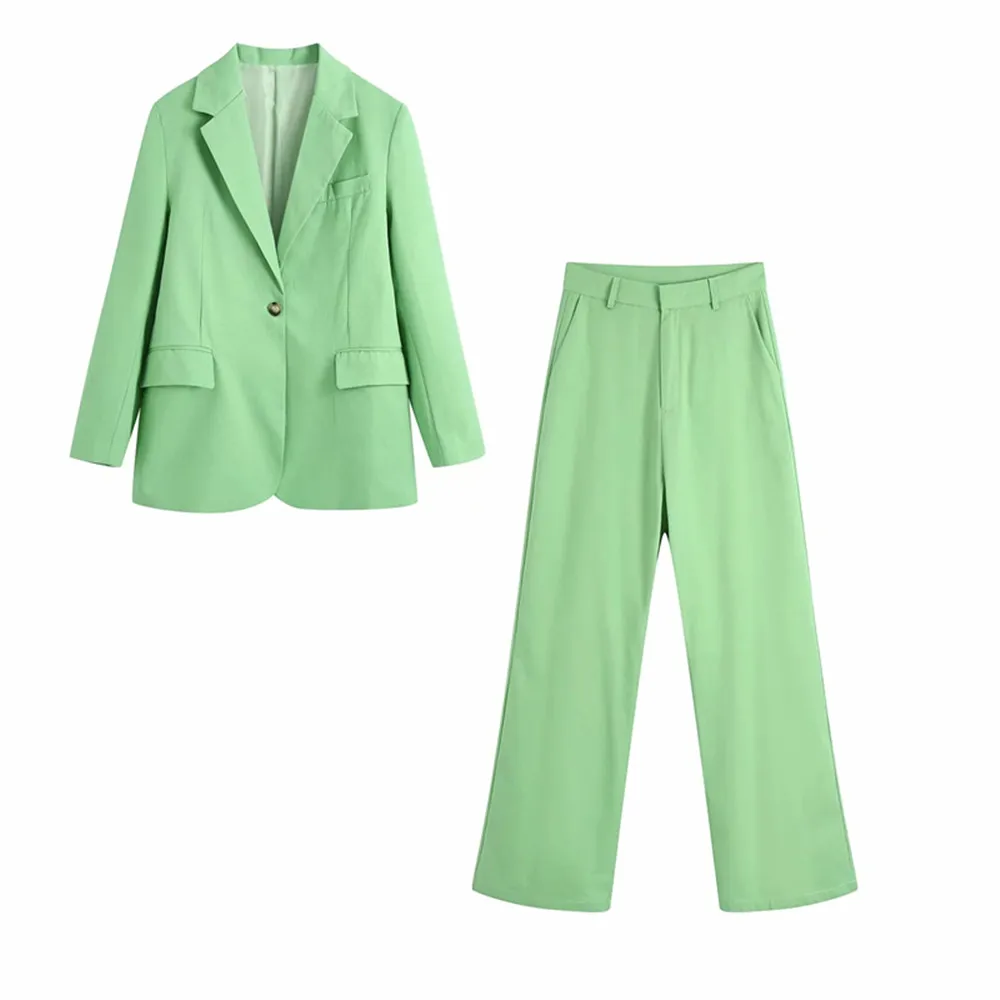 

ZA women's clothing 2021 summer new women's clothing fashion loose all-match one-button casual suit coat trousers suit