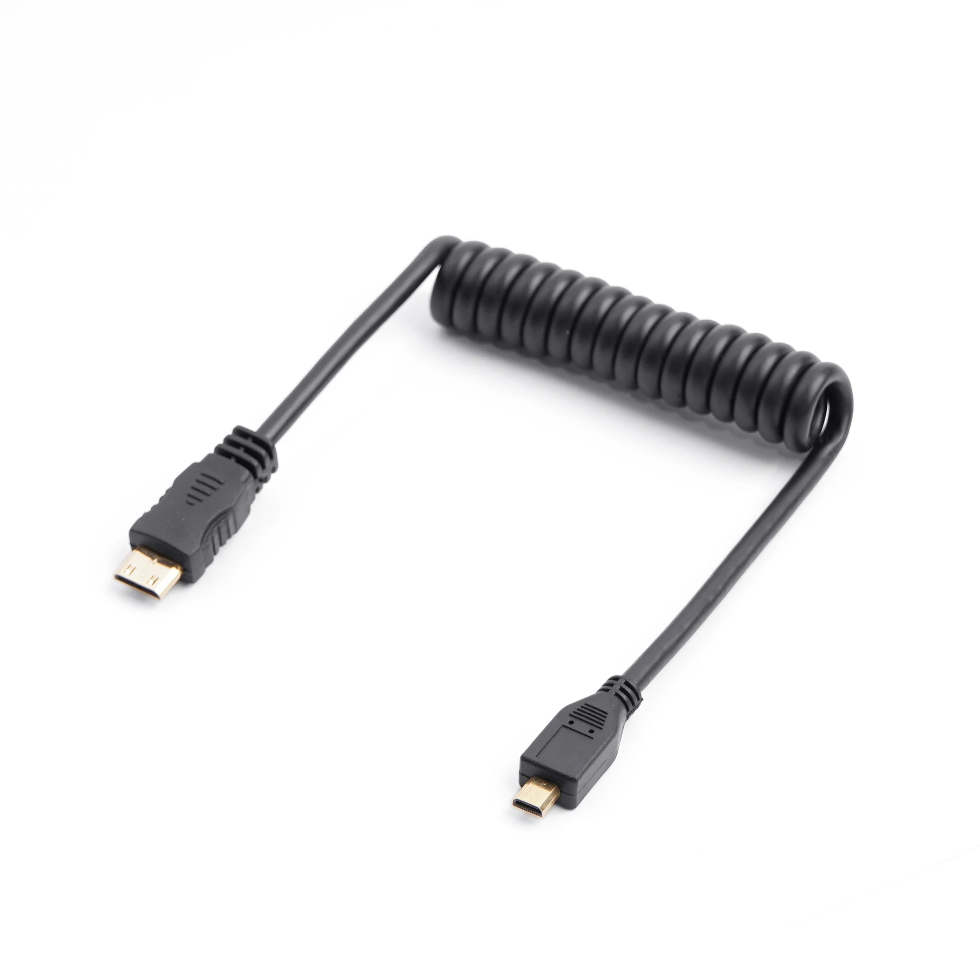 MiniMicro к HDMI-совместимый цифровой однообъективный зеркальный кабель 4K HD пружинный