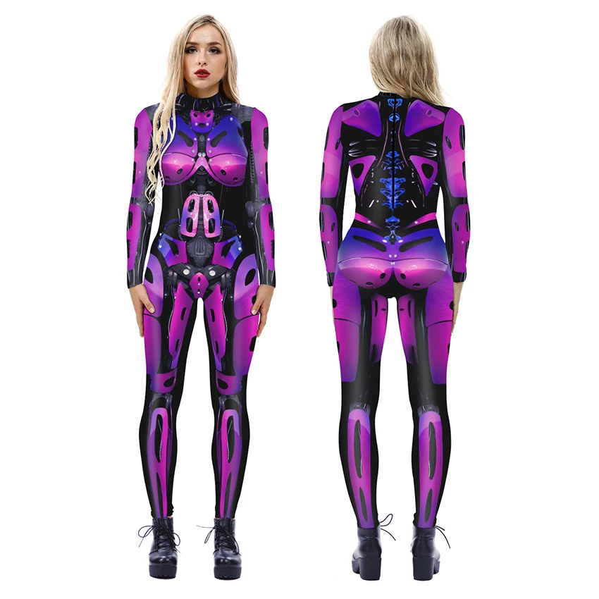 Женский костюм робота боди для вечеринки на Хэллоуин женщин колготки