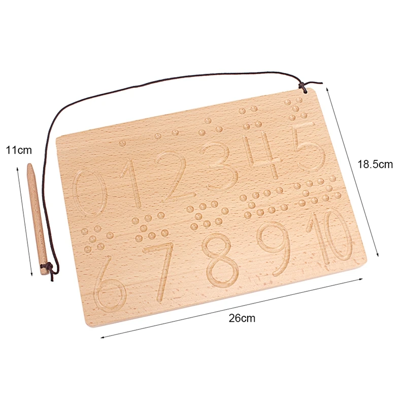 

Montessori Materials Digitals 0-10 Numbers & Shapes Writing Board Pen Board Toys for Student Handwriting Teaching Aids Training