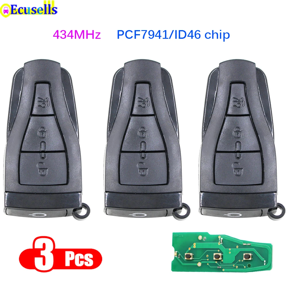 Дистанционный умный Автомобильный ключ 3 шт./лот кнопки 434 МГц с чипом ID46 PCF7941 для MG