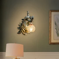 Modern Creative Peacock LED Wall Lamp Nordic Vanity Living Room Sconce for Dining Room Industrial Home Corridor Wall Sconce Lamp