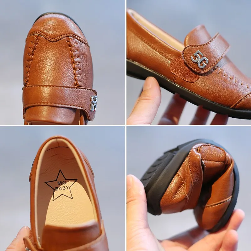 

Shoes Baby New Fashion Spring Autumn Children Boys Pu Leather Shoes Kids Girls Flat Shoe Students School Toddler Casual Shoe