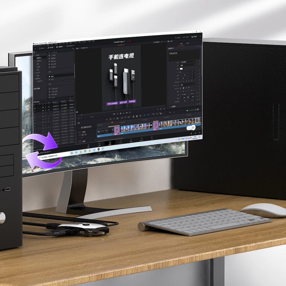 KVM-переключатель Unnlink DP 4K 60 Гц Displayport с удлинителем 2 компьютера 4 порта USB для