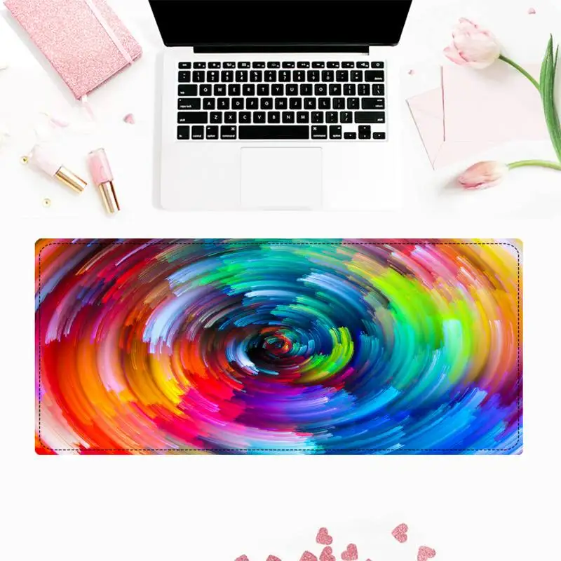 

Top Quality Rainbow Colors Keyboards Mat Rubber Gaming Mousepad Desk Mat Free Shipping Large Mouse Pad Keyboards Mat