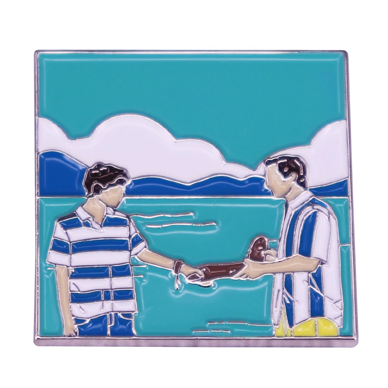 Italy Movie Call Me By Your Name enamel pin Elio & Oliver brooch keyring CMBYN Fans Art Addition images - 6
