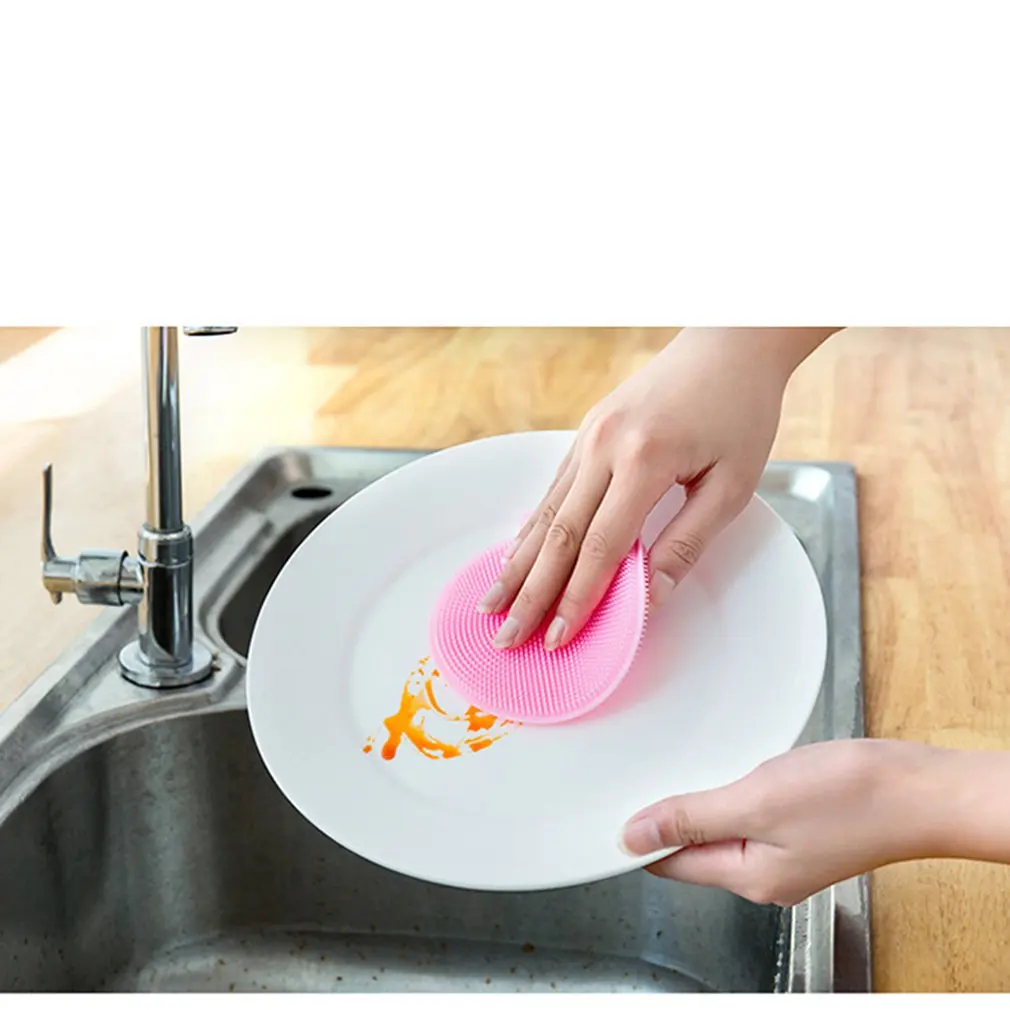 Многофункциональная Пищевая силиконовая гелевая щетка для мытья посуды губка
