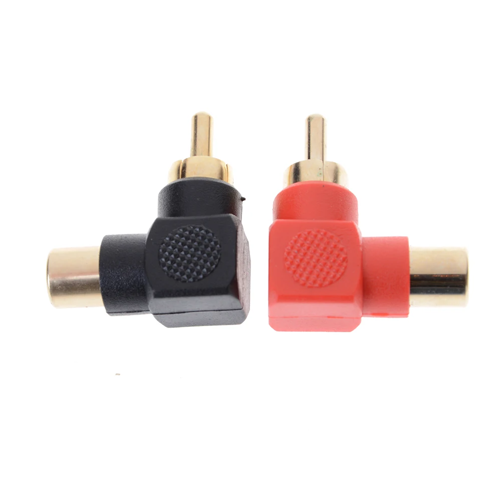 

1 PCS Red/Black 90Degree RCA Right Angle Male to Female Phone Adapters AV Plug Connector