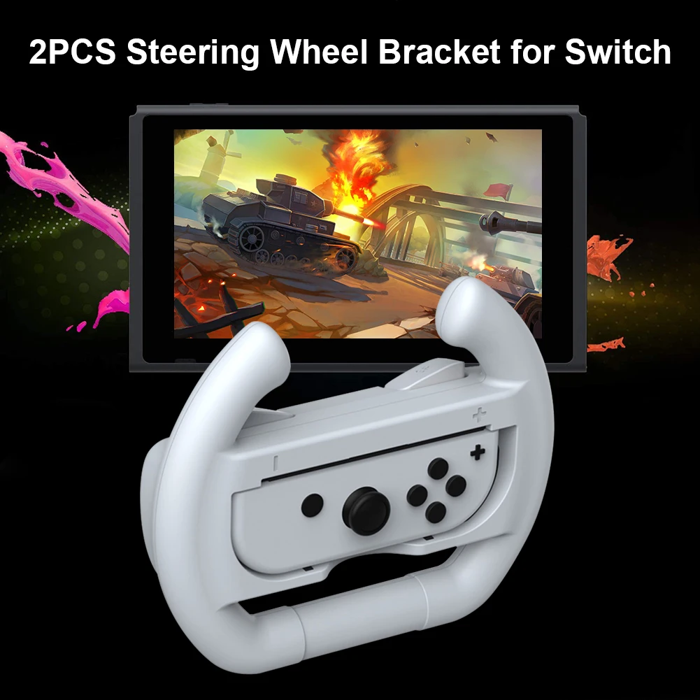 

2pcs Game Steering Racing Handle Steer Wheel Holder Bracket for Nintend Switch NS Controller Handle Gamepad Hand Grip