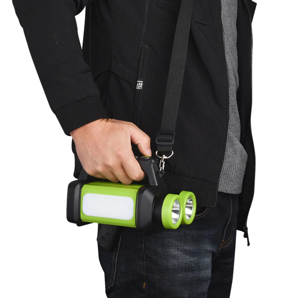 Яркий светодиодный фонарик портативный свет COB рабочий мягкий белый + желтый 3