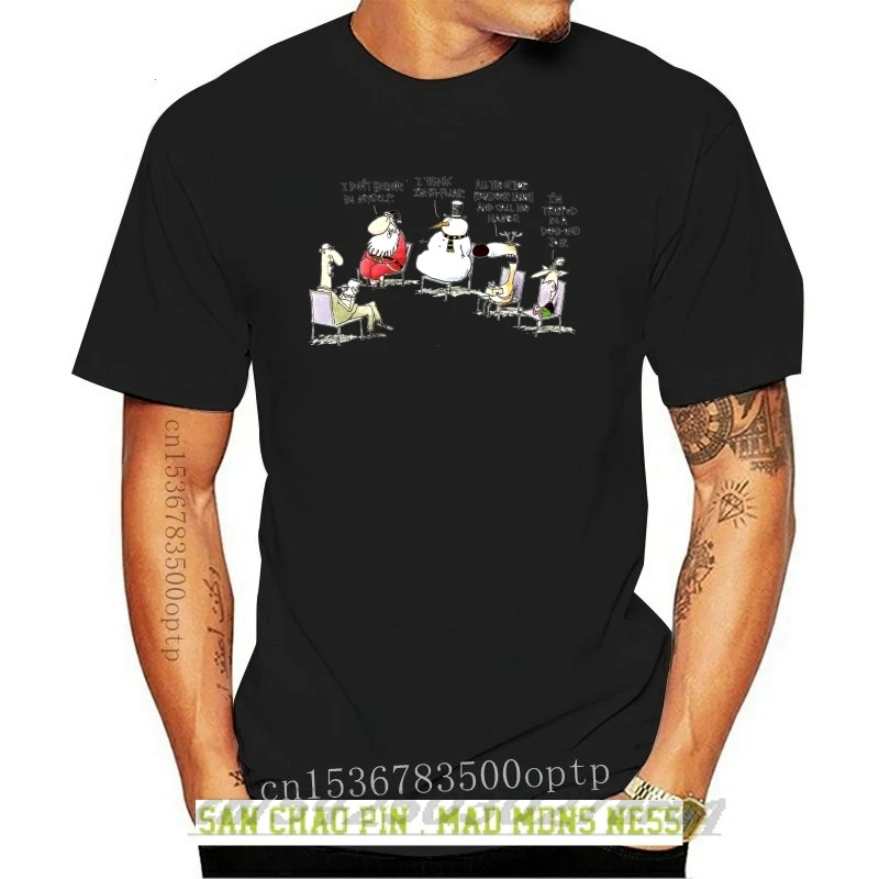 

Xmas Psychiatry Christmas Design Mens T Shirt Reindeer Snowman Elf Santa 100% Cotton Short Sleeve O-Neck Tops Tee Shirts