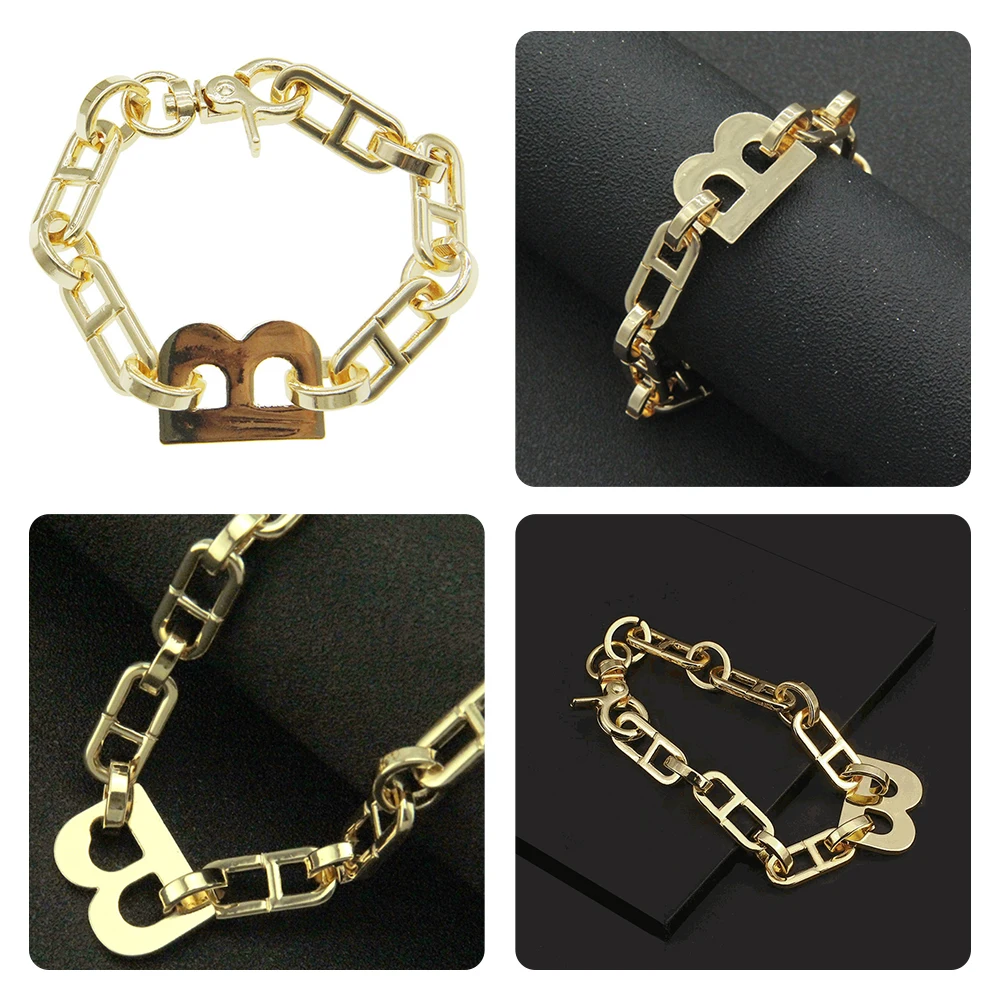 Новинка 2021 популярный дизайн золотистые металлические браслеты с буквами B для