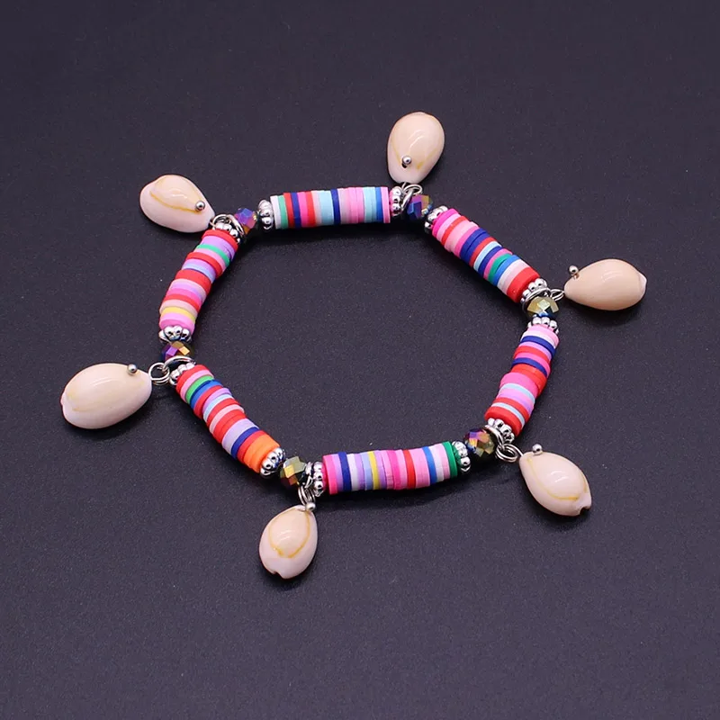 

Fashion Beaded Bracelet Bohemian Shell 6mm Crystal Colored Beads Lady Bracelet Exquisite Colored Resin Bead Bracelet Jewelry