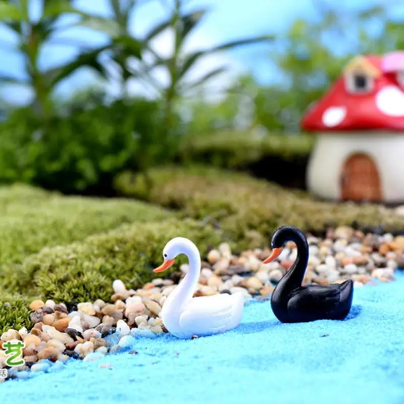 

1PCS / 2PCS Miniature Figurine Mini Goose Swan Model Terrariums / Aquariums Ornaments Micro Fairy Garden Decoration