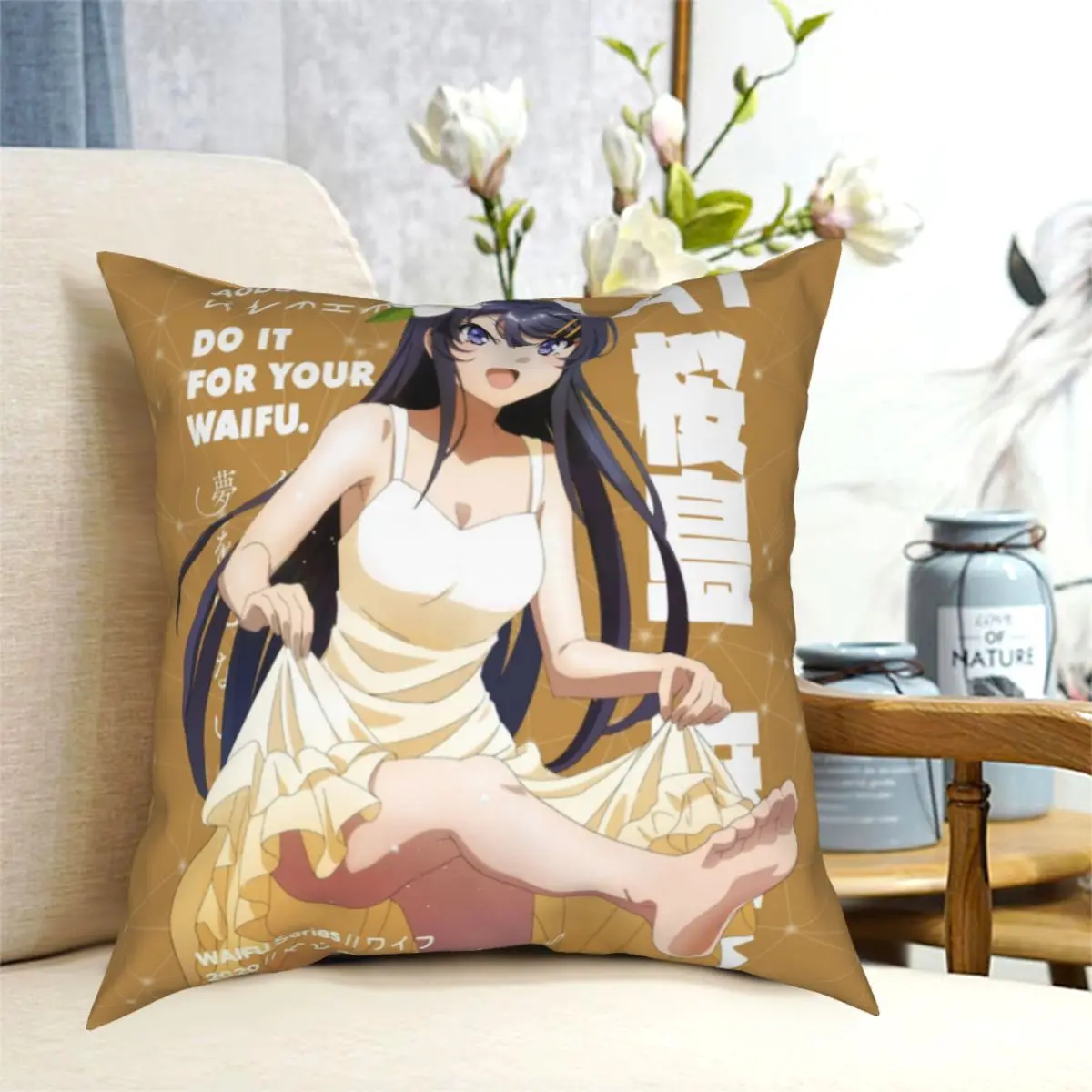 

Aobuta Mai Sakurajima Pillowcase Printing Polyester Cushion Cover Rascal Does Not Dream of Bunny Girl Senpai Throw Pillow Case