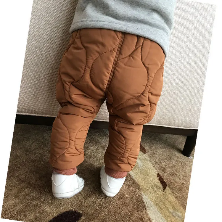 

Winter 1-3 Year Old Baby's Down Cotton Pantalones Thickened High Waist Pants For Kids