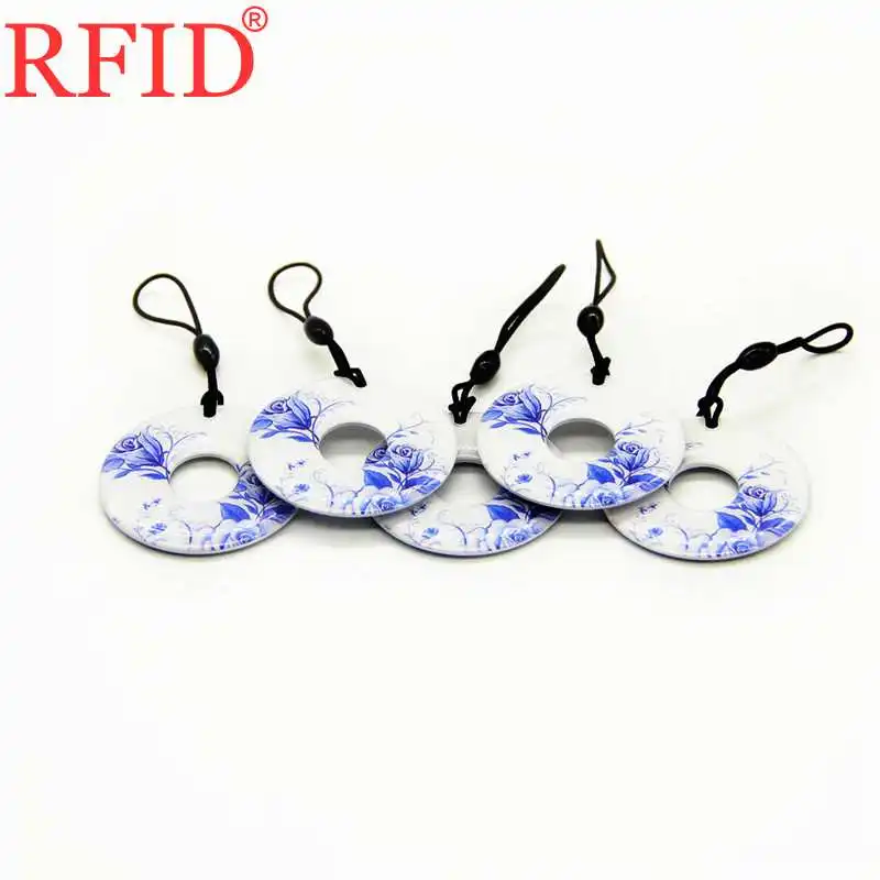 ID 125khz EM4100 TK4100 RFID Read Only Circular Dropping Glue Waterproof Key Ring Token Tag Access Control Accessories 1pcs |