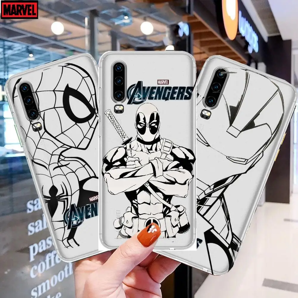 

Marvel's cool hero Anime Phone Case For Huawei p50 P40 P30 P20 P10 P9 P8 Lite E Pro Plus Etui Coque Painting Hoesjes comic