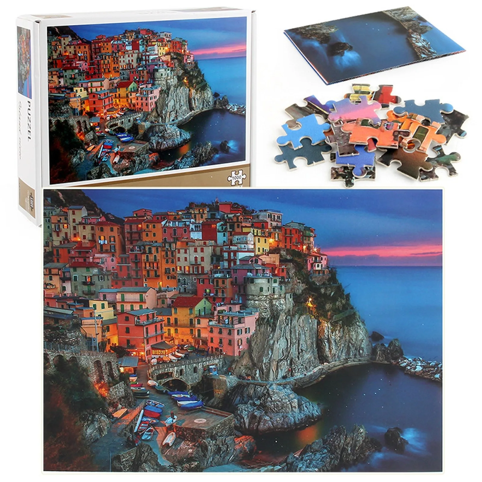 

HIINST 1000pcs Coastal Villa Picture Paper Jigsaw puzzle Toys Kids educational Toy Adult Building Block Game New