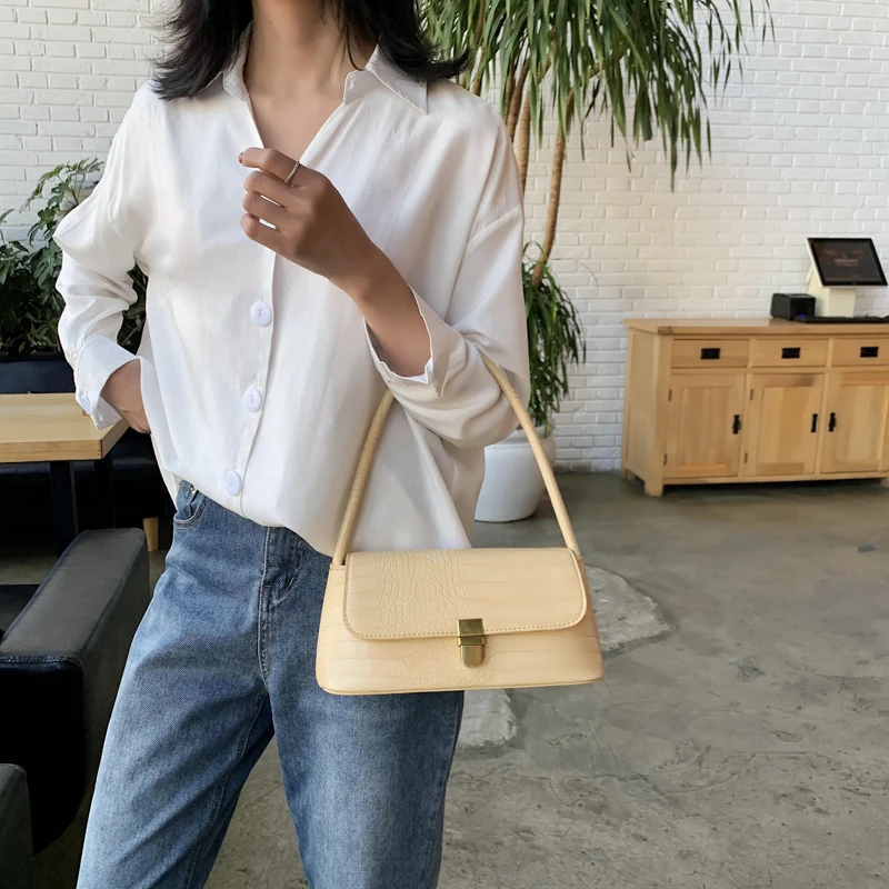 

OLSITTI Crocodile Bags For Women 2020 Fashion Pu Leather Handbags Brand Small Clutches Vintage Luxury Designer Tote Bag