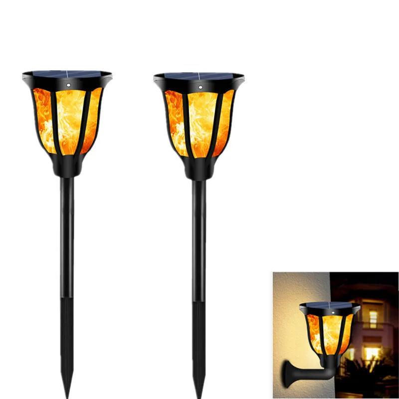 2 шт./лот Солнечный СВЕТОДИОДНЫЙ светильник с пламенем водонепроницаемый Газон