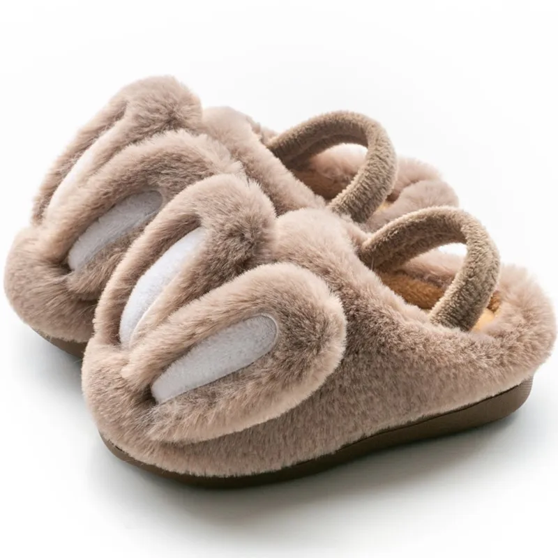 Детские пушистые тапочки плюшевая хлопковая обувь с кроликом детские домашние