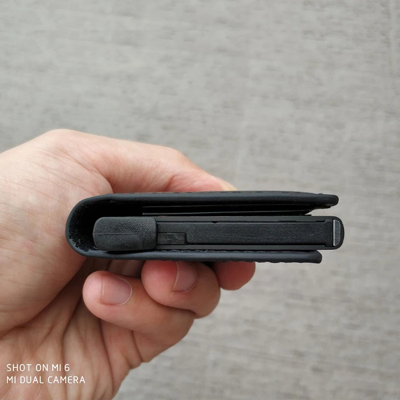 RFID брендовый кожаный держатель для карт, мужской автоматический алюминиевый сплав, на застежке, мужской бизнес многофункциональный держатель для ID карт, кошелек для мужчин