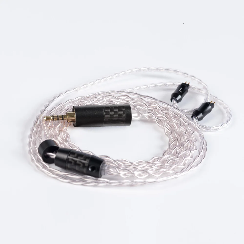 UPOCC Litz 28AWG 7N одиночный Кристальный Медный Серебряный кабель 2,5/3,5/4,4 мм сбалансированный кабель для наушников с MMCX из Тайваня для HQ8 Олово 2