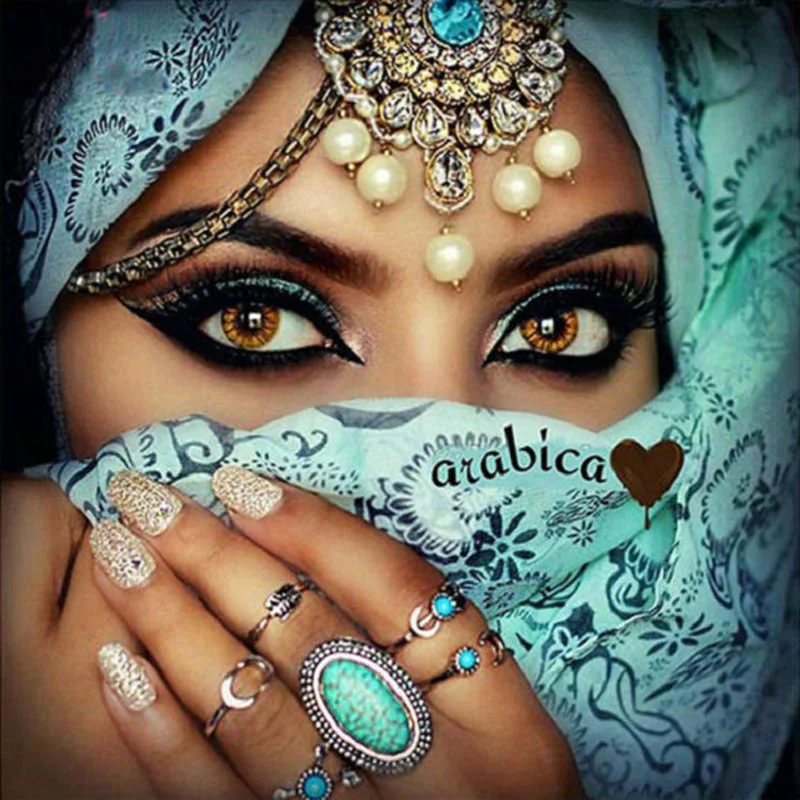 

5D Diy Round Diamond Painting Kit Muslim Blue Style Cross Stitch Mosaic Diamond Embroidery Home Decoration New Year Gift