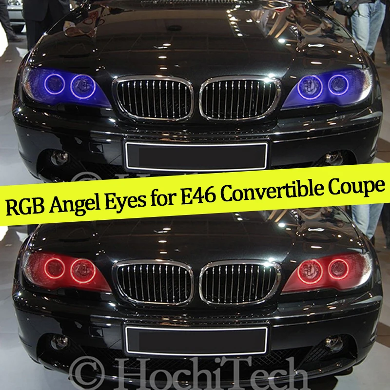 4 шт. многоцветный RGB сменный светодиодный SMD гало кольцо ангел демон глаза