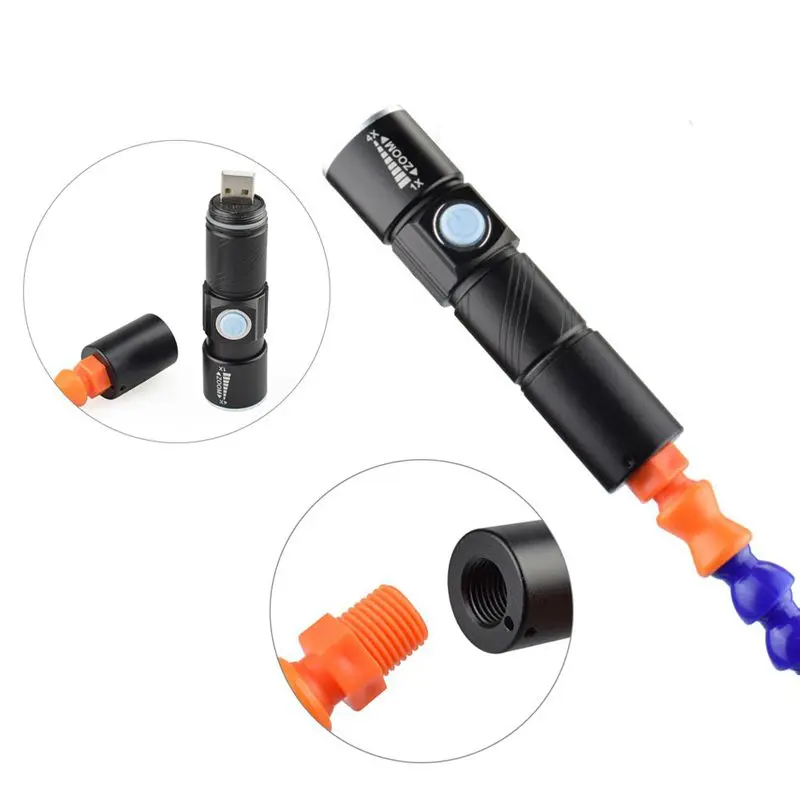 

Soldering Station Third Pana Hand with 6pc Helping Hands USB Rechargeable Flashlight magnifier Welding Tool