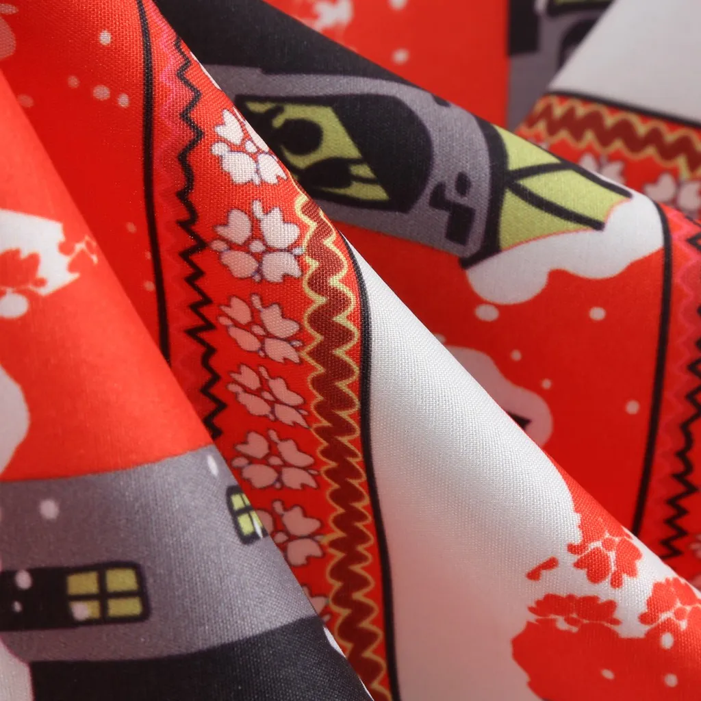 Женское винтажное платье с рождественским принтом женское без рукавов