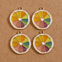 4pcs 1720mm enamel fruit lemon charms for jewelry making fashion pendant necklace drop earrings diy handmade crafts accessories