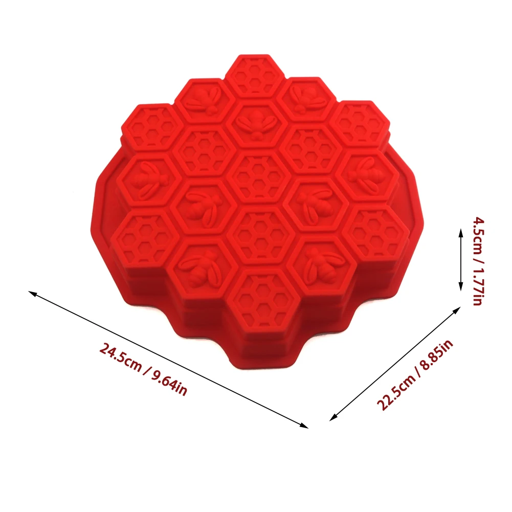 

Large Honeycomb Mould Silicone Soap Mold Cake Mold Round Honeycomb Baking Tray Baking Mold Accessories (random Color)