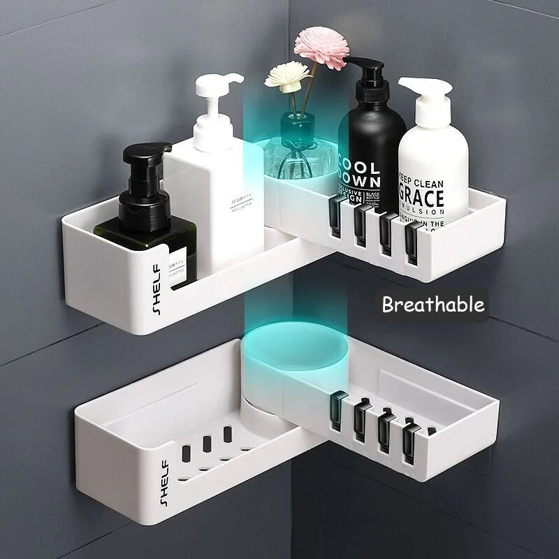 

Bathroom Corner Shelves Shampoo Holder WC Mess Make-up Storage Rack Household Items Wall-Mount Shelf Organizer for kitchen