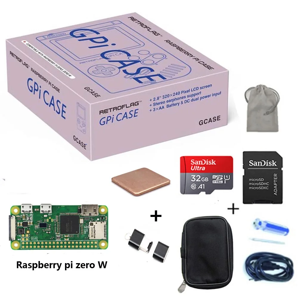 In Stock! Original Retroflag GPi CASE Kit with 32G Micro SD Card Heatsink Carrying Bag For Raspberry Pi Zero / W | Компьютеры и офис