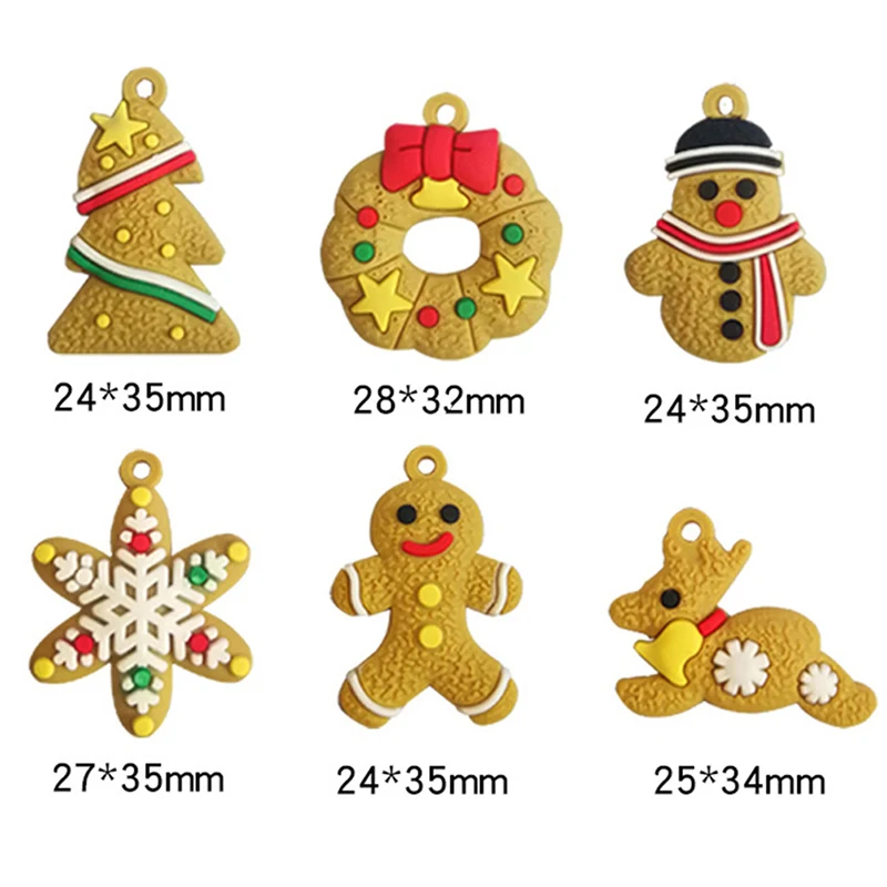 6/11 шт. Новый год мини ПВХ Рисунок Имбирный пряник человек олень Рождественская