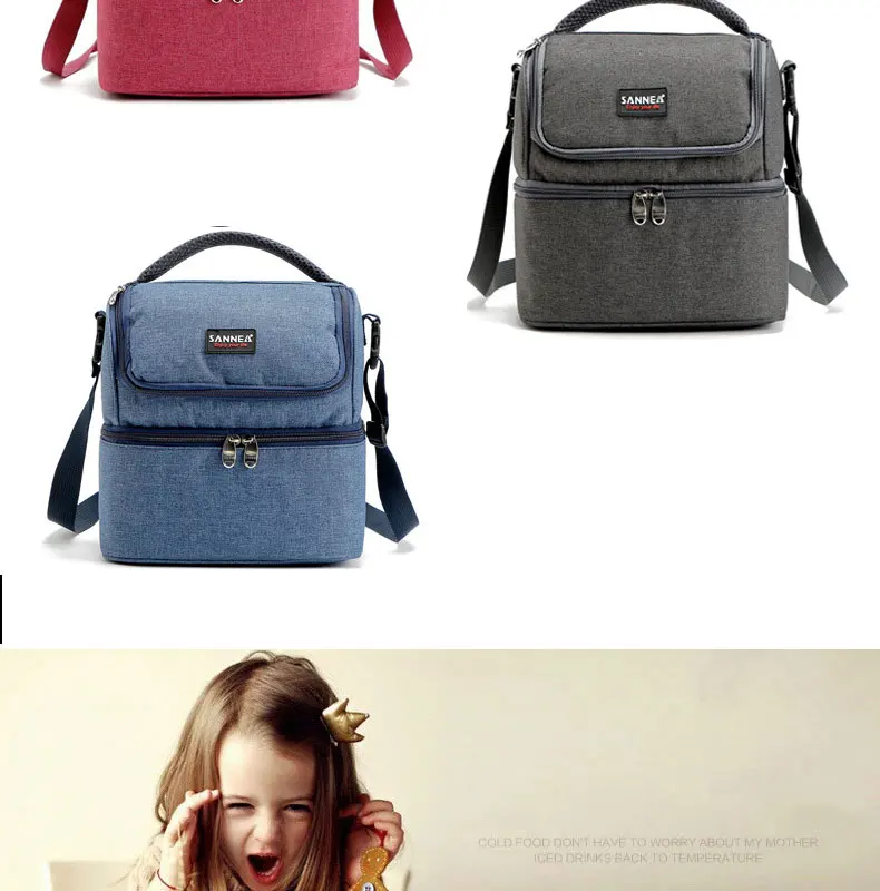 Портативная сумка для обеда, термоизолированная коробка для обеда, сумка-холодильник, сумка Bento, контейнер для обеда, школьная упаковка для хранения еды, Bolsa
