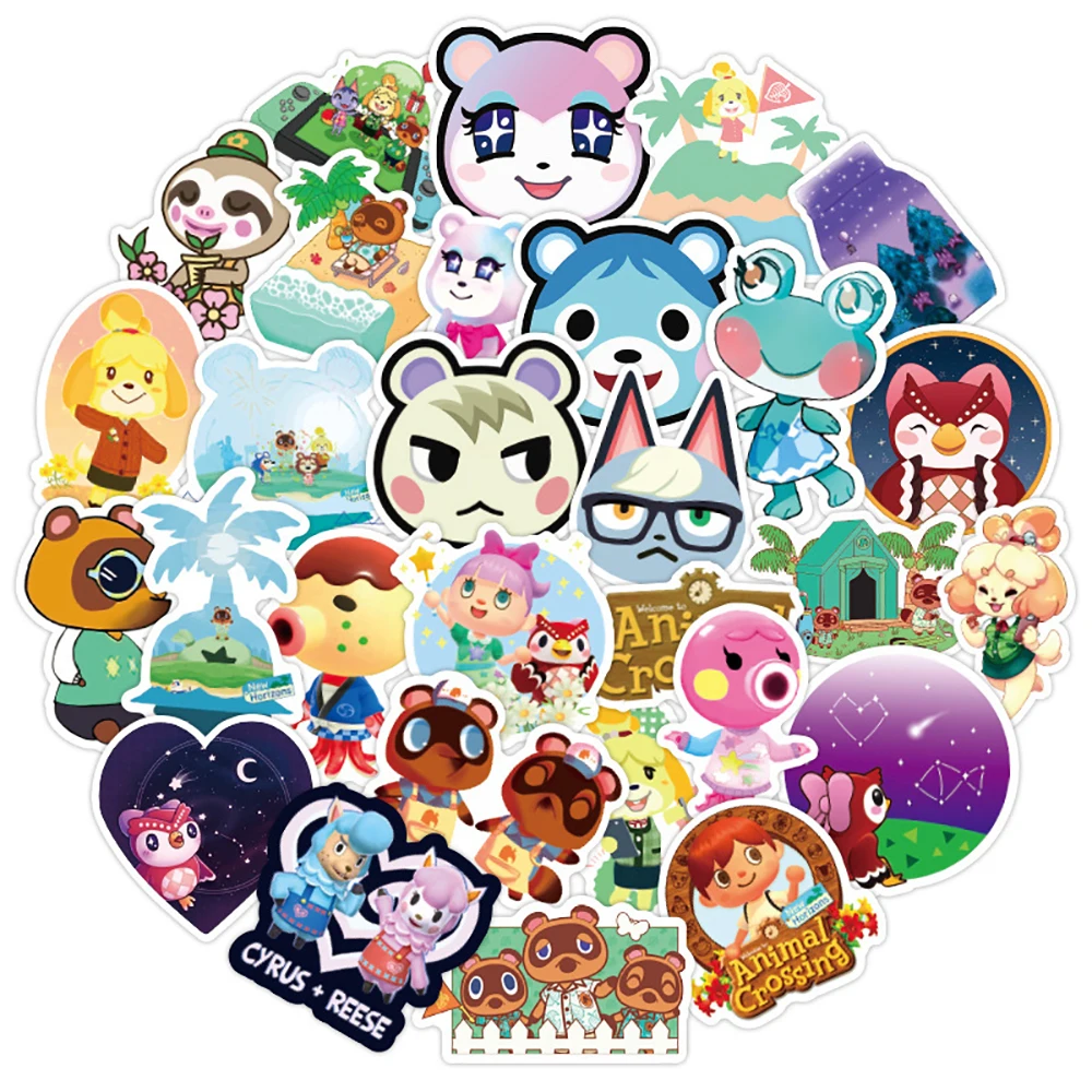

10/30/50PCS Game Animal Crossing Stickers Skateboard Fridge Phone Motorcycle Luggage PVC Waterproof DIY Sticker Decal Kid Toy