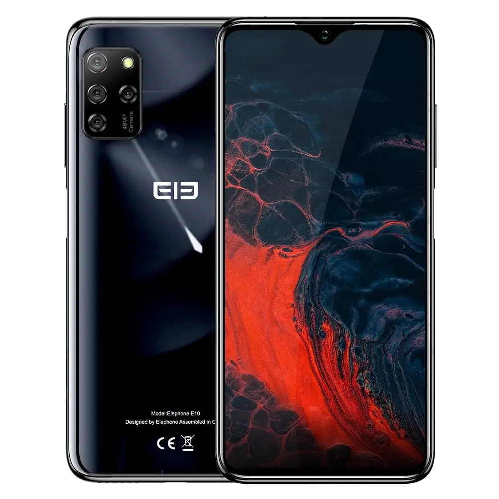 ELEPHONE E10 восьмиядерный смартфон 4 Гб 64 6 5 "Экран Quad Камера 48MP Android 10 NFC сбоку