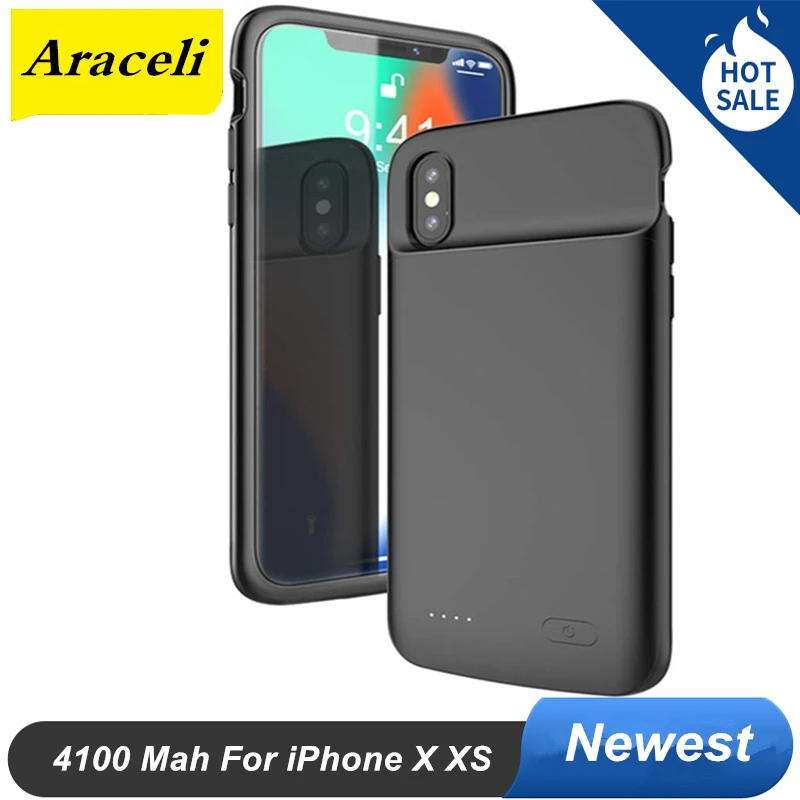 Ультратонкий Мягкий силиконовый чехол для iPhone X XS 4100 мАч|Чехлы с аккумулятором| |