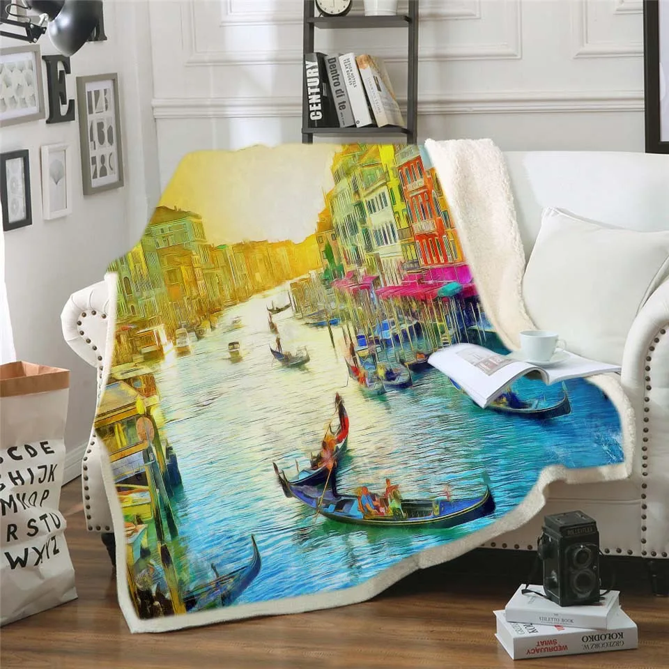 

Blanket Plush Throw Blanket 3D National Landscapes Printed Sherpa Fleece Microfiber Throw Blanket 2021 Drop Shipping