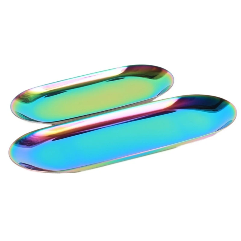 Роскошный металлический лоток для хранения Золотой овальный точечный фруктовый