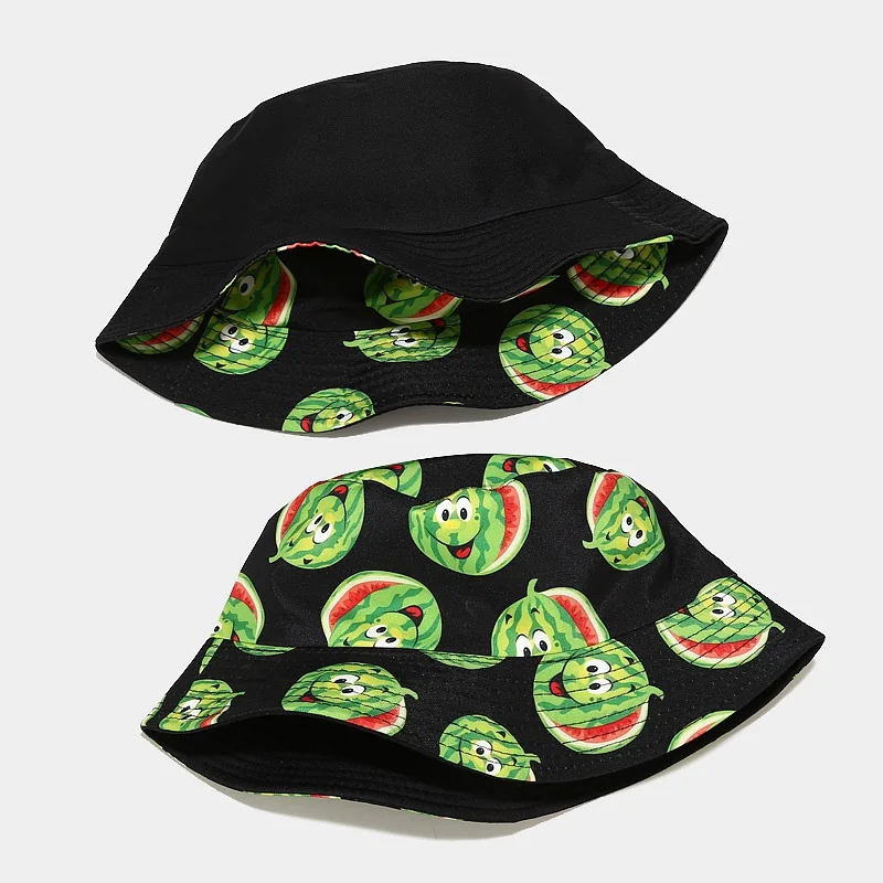 Панама с принтом винограда для мужчин и женщин шляпа двухсторонняя забавными