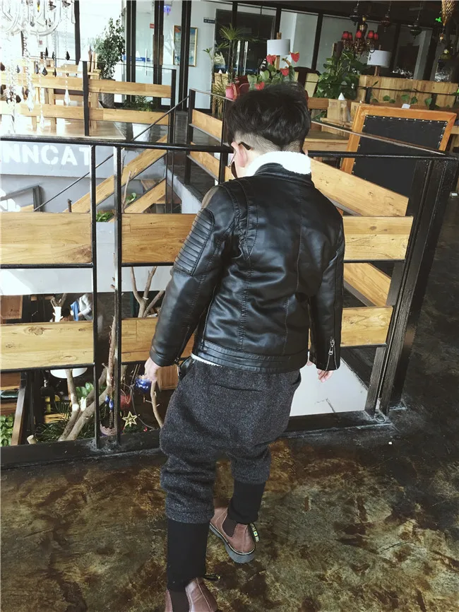 Куртка на молнии для мальчиков с длинным рукавом и заклепками|Куртки пальто| |