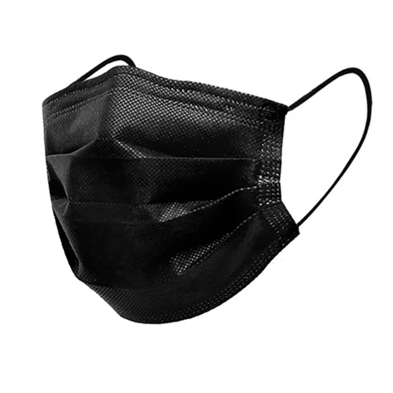 

10-100PCS Black 3-layer Mask Face Mouth Masks Melt Blown Cloth Disposable Anti-dust Masks Earloops Masks Mascarillas Dust Mask