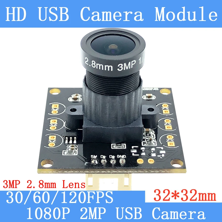 2MP 120 ° широкоугольный 1920*1080P Full HD 60FPS 120fps веб-камера Высокоскоростная мини-камера
