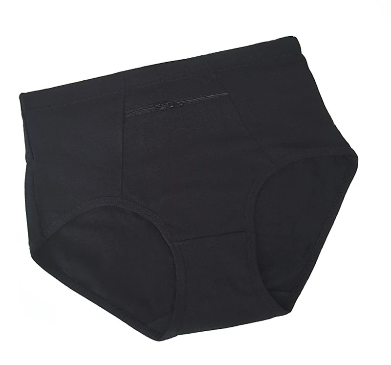 3 Pieces/Set Women Panties with Pocket Big Size Female Cotton Underwear with Zipper High Quality Novel Breathable Ladies Briefs