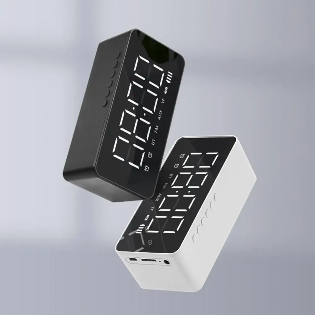 With Heavy Bass Wireless Bluetooth Speaker Table Clock Time Led Display Loudspeaker For Office